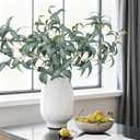 Artificial Greenery Stems for Vase, 5 Pcs Tall Fake Plants Branches Faux Greenery Twigs Leaf for Indoor Home Office Vase Filler for centerpieces, Dark Green