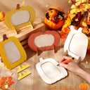 Geelin 12 Pack Thanksgiving DIY Crafts Wooden Pumpkin Picture Frame Unfinished Solid Wood Fall Pumpkin Photo Frame for Thanksgiving Christmas Party Gift Tabletop Display DIY Activities Decoration