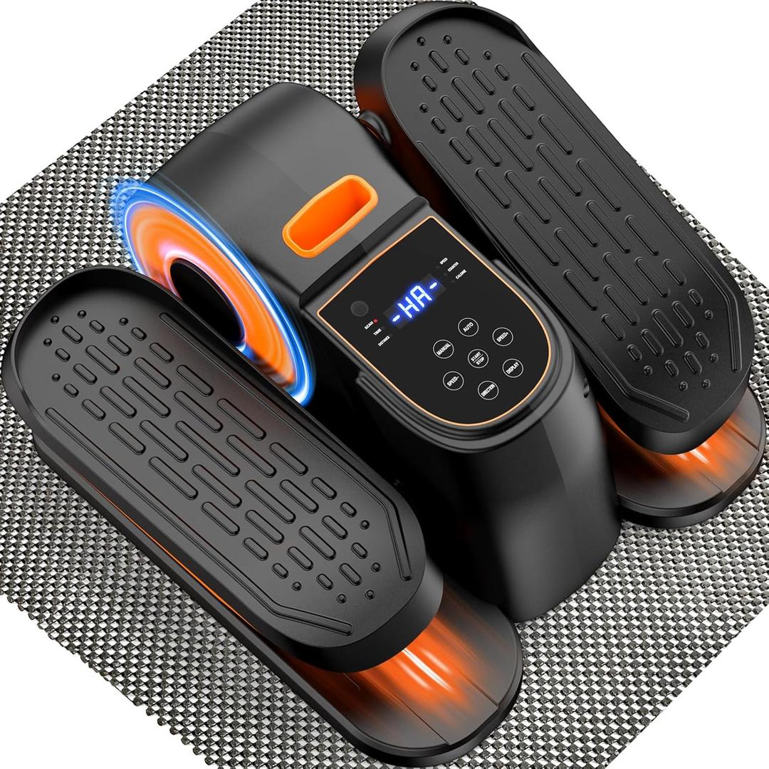 VIVURN 028 Under Desk Elliptical 12 Speed 5 Modes Motorized Leg Exerciser While Sitting for Seniors As Seen on TV Low Impact Electric Pedal Exerciser with Non-Slip Mat Quiet for Home and Office (Orange)