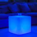 LOFTEK 20-inch LED Lighted Cube Table, Large Cube Chair Light, 16 RGB Colors Glowing Cube Seat w/Remote Cordless, Rechargeable, Waterproof, Home Outdoor Patio Pool Bar Stage Party Lighting Decoration