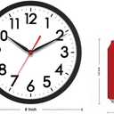 AKCISOT Wall Clock, Modern Small Wall Clocks Battery Operated 8 Inch, Silent Non-Ticking Analog Classic for Office, Home, Bathroom, Kitchen, Bedroom, School(Black)