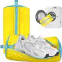 XQXA Shoe Washing Machine Bag 2-Pack - Reusable Shoe Washing Bag with Hidden Zipper, Machine Washable Shoe Bag for Sneakers, Tennis & Athletic Shoes (Yellow)