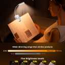 Glocusent 20 LED Reading Lights for Books in Bed, Eye Caring Reading Light, 5 Colors & 5 Brightness 3–100LM Dimmable, 1200mAh Rechargeable Book Light to 90H, Lightweight Clip on Light for Book Lovers, White