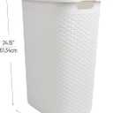 Mind Reader Slim Laundry Hamper with Lid, 60L Tall Clothes Basket, Narrow Tapered Design for Bathrooms, Closets and Laundry Rooms, Plastic, 2 Pack, White