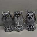 3-Pack Owl Decoys for Bird Deterrent - Weatherproof Bird Repellent Devices for Outdoor Use - Plastic Owls to Scare Birds Away and Control Garden Pests