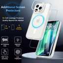 Fin2feel for iPhone 13 Pro Case with Screen Protector, Compatible with MagSafe, Magnetic Phone Case with Camera Stand Protective Shockproof Matte Cover Case for iPhone 13 Pro (Clear)