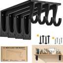 Closet Rod Brackets Heavy Duty Support 400 lbs WYGWP 10 inch Wall Mounted Closet Shelf Brackets with Rod Holder for Home and Closet Decor (4pack Black)