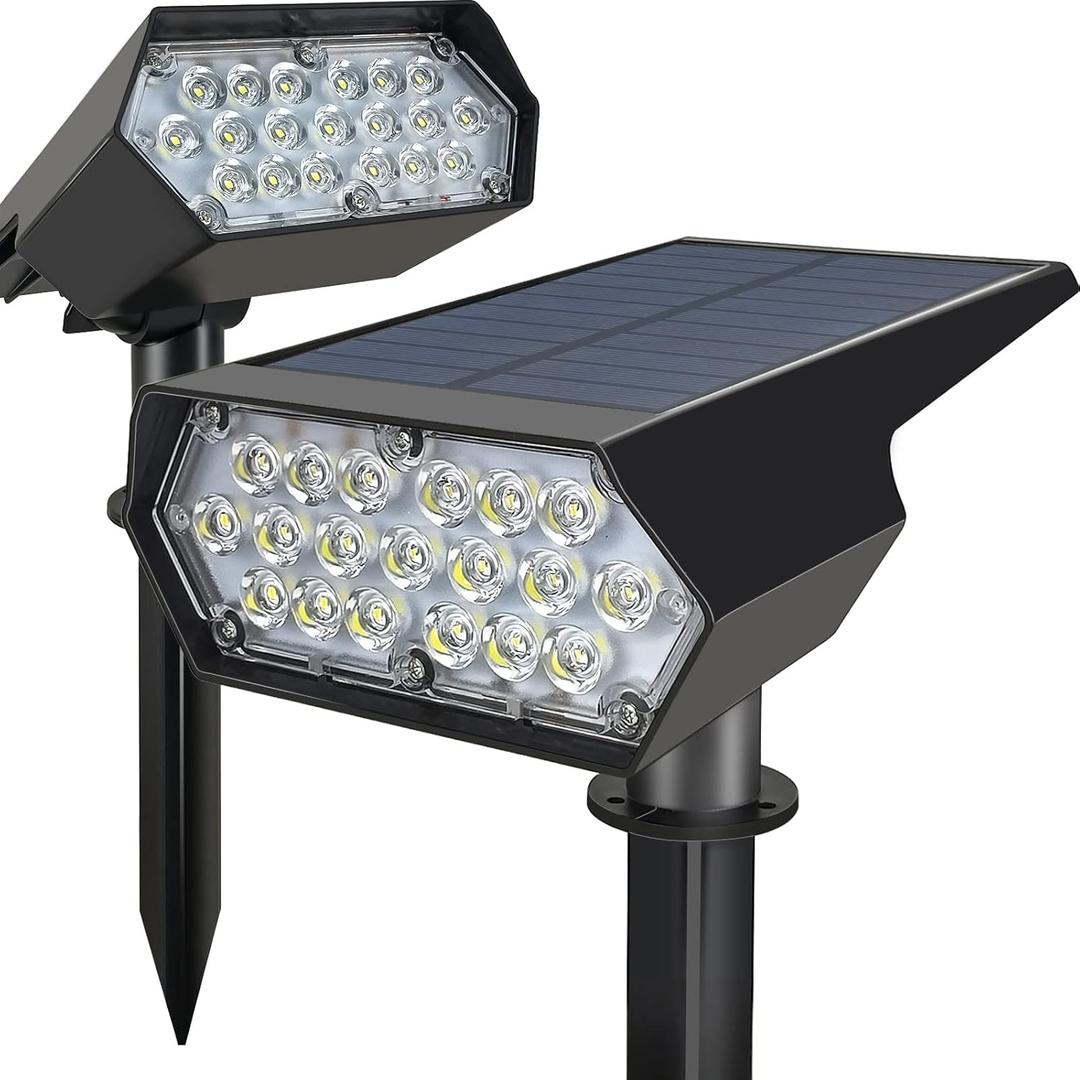 Solar Spot Lights Outdoor - 2PCS Solar Spotlights Outdoor Waterproof IP65, Solar Spot Lights Outdoor Waterproof