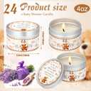 MTLEE 24 Pcs Bear Baby Shower Party Favors Candles Lavender Scented Baby Shower Favors for Guests Rustic Tealights Candles Gender Reveal Return Gifts (4 oz, Brown)
