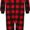 Kidukso Adult Check Onesie Pajamas Comfy Christmas Jumpsuit Zipper Sleepwear Family Matching loungewear for Women Men