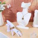 UNICRAFTALE 2pcs Jewelry Mannequin Displays Set White Resin Side Body Model Bust Shaped Jewelrys Necklace Display Stands and Mannequin Hand Bracelet Necklace Ring Display Stand for Jewelry Displays