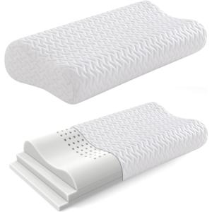 Hcore Memory Foam Pillow for Neck Pain Relief, Contour Cervical Pillow for Side Sleepers, Sandwich Orthopedic Pillow, Ergonomic Adjustable Pillow (Queen Size)