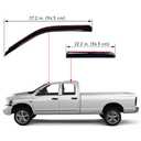 Lightronic Extra Durable Clip-on in-Channel Auto Vent Window Visors, Fits 2002-2008 Dodge Ram 1500, 2003-2009 Ram 2500 & 3500, Quad Cab, UV-Protect Rain Guards, Original Wind Deflector, Smoke, 4-Pcs