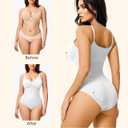 Irisnaya Women Slimming Bodysuits Shapewear Tops Tummy Control Body Shaper Spaghetti Strap Camisole Leotards Bodycon Jumpsuit (White, M)