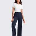 G4Free Smoofit Modal Soft Wide Leg Pants for Women Elastic Waist 7/8 Length Ankle Casual Dressy Sweatpants (L)