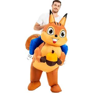 Thanksgiving Inflatable Squirrel Costume Adult Funny Ride On Blow Up Animal Suit Halloween Costume Christmas Gift For Men Women