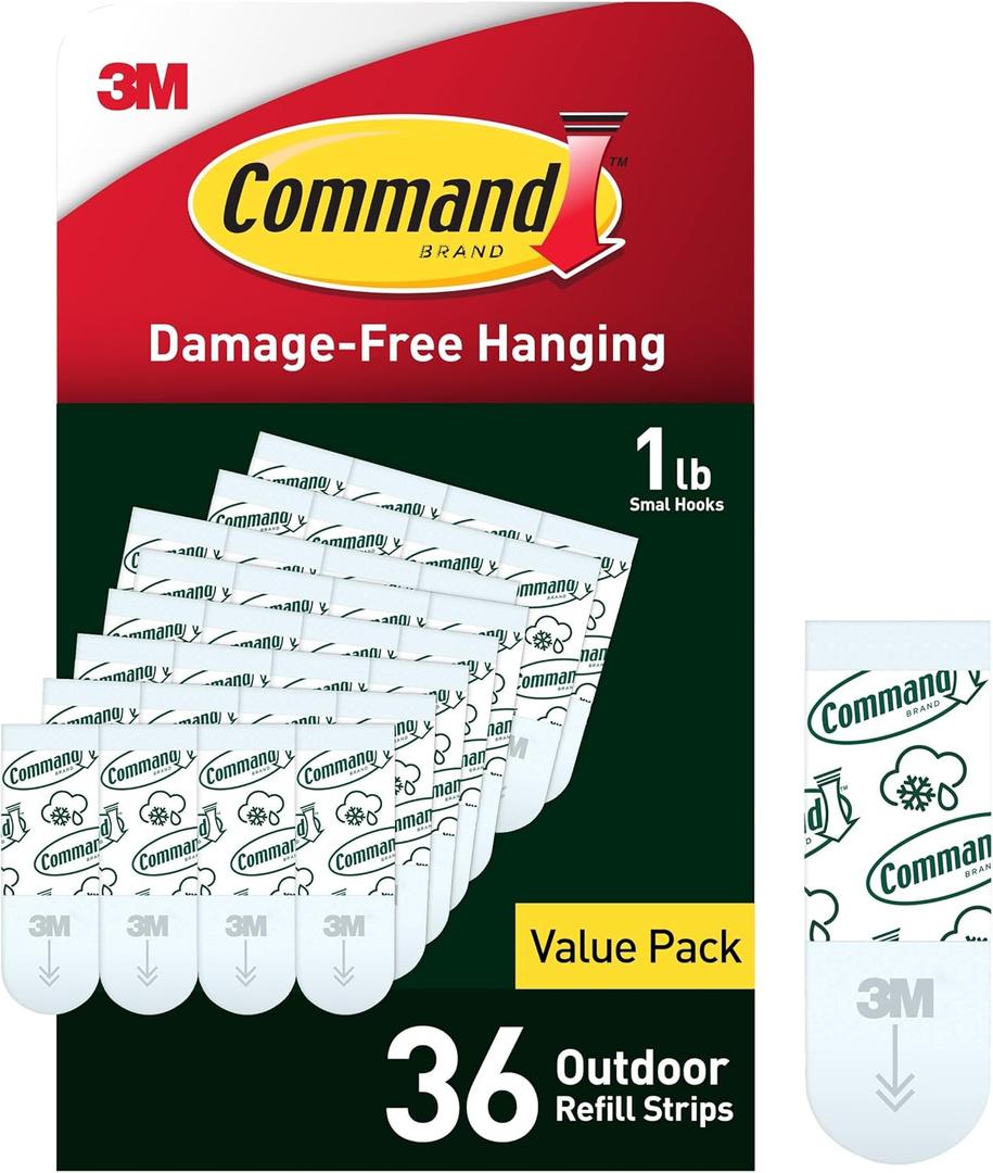 Command All Weather Small Foam Replacement Strips, 36 Strips