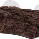 Turtle Basking Platform, Water Tank Aquarium Tortoise Climbing Platform with 3 Suction Cups, Artificial Bark Decor, Terrapins Frogs Resting Terrace(Red Bark Style)