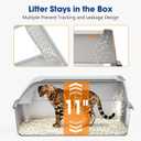 Stainless Steel Litter Box, 2 Pack XL Metal Cat Litter Boxes with Lid High Sided Enclosed for Big Cat and Multiple Cats, Anti-Urine Leakage | Non-Stick Bottom & Includes Scoop