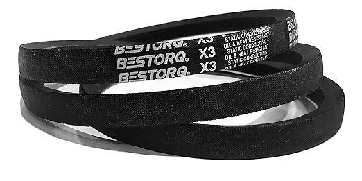 BESTORQ 3L130 V-Belt, Classic Wrapped Rubber X3 V-Belt, Black, 13" Outside Circumference x .38" Width x .24" Height, Pack of 1
