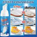 2 x Shoe Cleaner, 100ml White Shoe Cleaner with Shoe Brush, Sneaker Cleaner Removes Dirt & Grime, Shoe Cleaning Kit Ideal for All Color and Material Footwear Including Leather, Knit, Canvas, Suede, Boots (Purple)