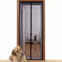 Aloudy Magnetic Screen Door Fits Doors Up to 36" x 98" MAX, Full Frame Velcro Instant Mesh Curtain, Hands Free Bugs Off Door Screen with Magnets
