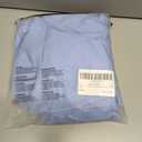 Women's Puff Short Sleeve Dress Crew Neck Ruffle Hem Going Out Knee Length Dresses (Blue, L)