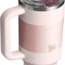 Stanley Quencher ProTour Flip Straw Tumbler with Leakproof Lid 40 oz | Built-In Straw and Handle | Cup Holder Compatible for Travel | Insulated Stainless Steel Cup | BPA-Free | Rose Quartz Fade