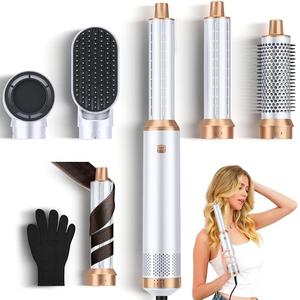 5 in 1 Blow Dryer Brush, Upgrade Hair Dryer Brush Air Curler Air Curling Wrap Styler, Detachable Hot Air Brush Negative Ion Curling Brush Iron, Hair Styling Tools for Drying Curling Straightening