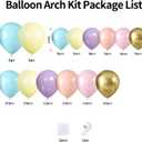 2 x Pastel Balloon Arch, Rainbow Balloon Arch Kit with 18/12/5 inch Macaron Pink Yellow Purple Orange Teal Blue Gold Latex Balloon for Birthday Baby Shower Wedding Pastel Party Decorations
