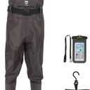 TIDEWE Bootfoot Chest Wader, 2-Ply Nylon/PVC Waterproof Fishing Hunting Waders with Boot Hanger for Men Women Green Brown, Size 11