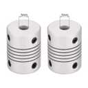 uxcell 5mm to 5mm Aluminum Alloy Shaft Coupling Flexible Coupler Motor Connector Joint L25xD19 Silver,5pcs