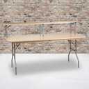 Flash Furniture Wood Bar Top Riser with Silver Legs, Silver, 72" x 12" x 12"