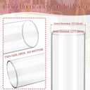 6 Pcs Hurricane Candle Holder Sleeve, H:16" D:3" Bottomless Glass Cylinder Candleholder Tall Clear Glass Cylinder Open Both Ends, Chimney Tube Cover, Open Ended Candle Shade