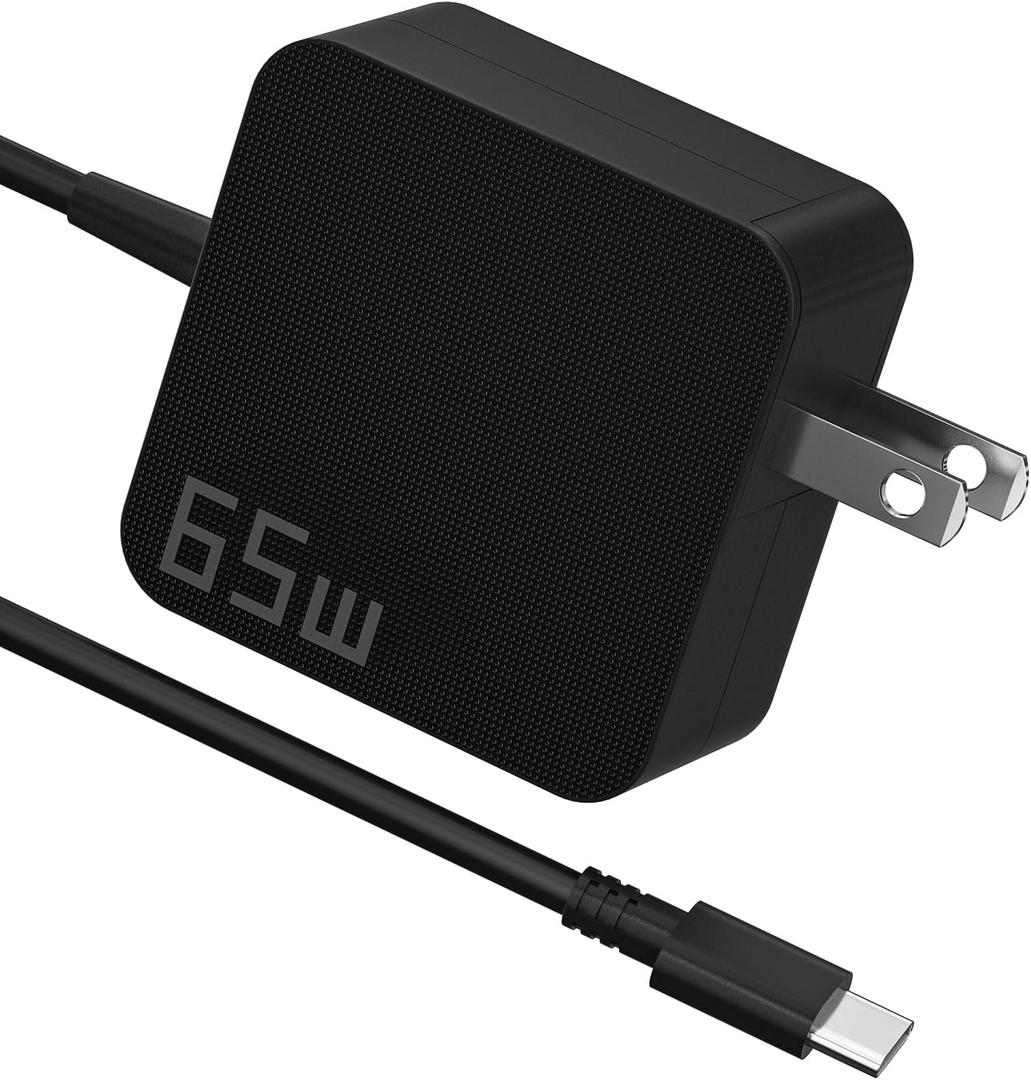 65W USB C Laptop Charger, Universal Fast Charging Power Adapter - Compact Type C Charger Block for MacBook, Dell, HP, Travel, Home & Office Use