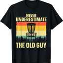 Disc Golf Art For Grandpa Men Dad Disc Golf Player Disc Golf T-Shirt (Small, Black)