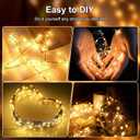 YPHSOL Fairy Lights Battery Operated String Lights 16.4ft 50LED Flashing and Constant Light Waterproof Silver Wire for Christmas DIY Party Wedding Decoration (Warm White, 8 Pack)