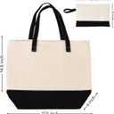 HIFA Personalized Custom Tote Bag for Women, Canvas Tote Bag - Zipper Closure, Extra Inner Pocket - Shoulder Bag