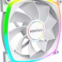 Montech RX 140 ARGB Reversed Fan 1600PWM, High-End Durability, Silent Performance, and Stunning ARGB Design (140mm, White)