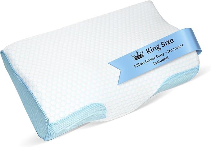 Derila Cooling Pillowcase Optimal Temperature Control for Your Memory Foam Pillow for Perfect Sleep. Quality Material White Pillow Cover XL