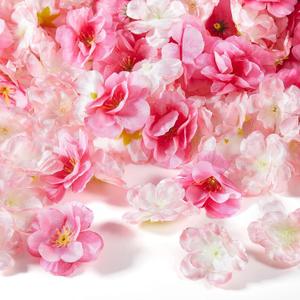 WILLBOND 300 Pieces Cherry Blossom Heads Artificial Fake Silk Cloth Petals Mini Cherry Flowers Petals for Dress DIY Accessories Home Wedding Party Decoration (Fresh)