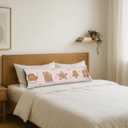 Christmas Tree Gingerbread Snowflake Body Pillow Pillowcase,Pink Snowflake Christmas Decor,Winter Holiday Xmas Gingerbread House Decorative Long Body Pillow Cover for Adults Women,20x54 Inches