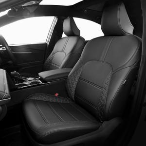 FREESOO Toyota Camry Seat Covers Full Set Custom Fit for Hybrid XSE,Hybrid XLE 2026 2025 Models, Premium Waterproof Leather Car Seat Protectors (Black)