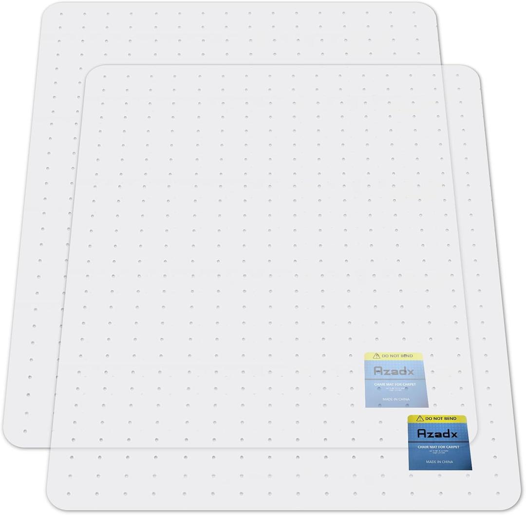Azadx Heavy Duty Office Chair Mat for Carpet 36" x 48" Hard Material Chair Mat for Carpeted Floor Non-Slip Carpet Protector for Office Easy Glide Desk Floor Mat for Office Chair on Carpets 2 Pack
