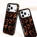 Jusy Compatible with MagSafe Brown Tortoise Shell Print Phone Case for iPhone 17 Pro, Amber Trendy Luxury Magnetic Soft TPU and Hard PC Protective Phone Cover for Women Girls - Turtle Shell