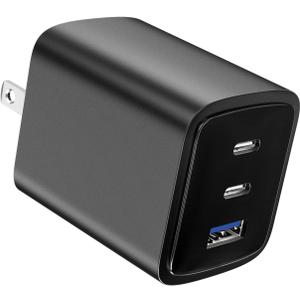 70W USB C Charger Block for MacBook Air MacBook Pro, 3-Port Wall Charger Compact Foldable for iPad Pro Air Mini, iPhone 16 15 14 13 12, 45W PPS Fast Charging for Galaxy S24 S23 S22 S21 Note 20, Pixel