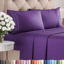 King Size 4 Piece Sheet Set - Comfy Breathable & Cooling Bed Sheets Set - Hotel Luxury Bedding for Women, Men, Kids, Teens, Boys & Girls - Deep Pockets, Ultra-Soft, Wrinkle Free - Oeko-Tex - Purple