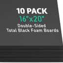 Flipside Products Total Black Foam Board 16” x 20” - Premium Double-Sided with Black Core, 3/16" Thick - Photography Mounting, Art Projects, Presentations, Display & Signage – Pack of 10
