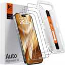 DIMONCOAT 4PACK Privacy Screen Protector Compatible with iPhone 15 Pro [Auto Alignment Kit] [10X Military Protection] iPhone 15 Pro 6.1 inch Tempered Glass Film [Case Friendly]