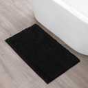 Creative Home Ideas Resort Collection Plush Chenille Bathroom Rugs – Non-Slip Backing and Machine Washable, Black - 27 x 45 Inches Bath Mat